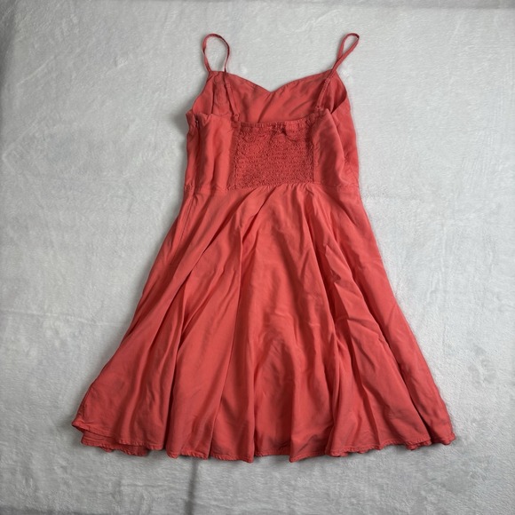 Y2K Old Navy Coral Orange Peach Flare Cami Dress Sundress Women's Small - Picture 4 of 7